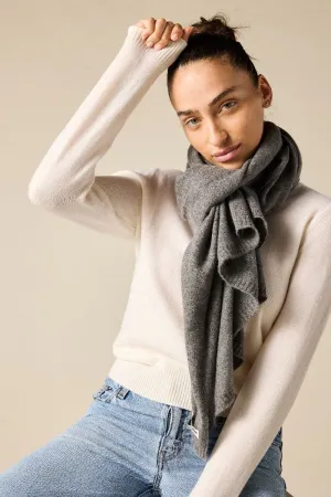 100% Cashmere Scarf in Charcoal Marle Grey (new delivery arriving soon)