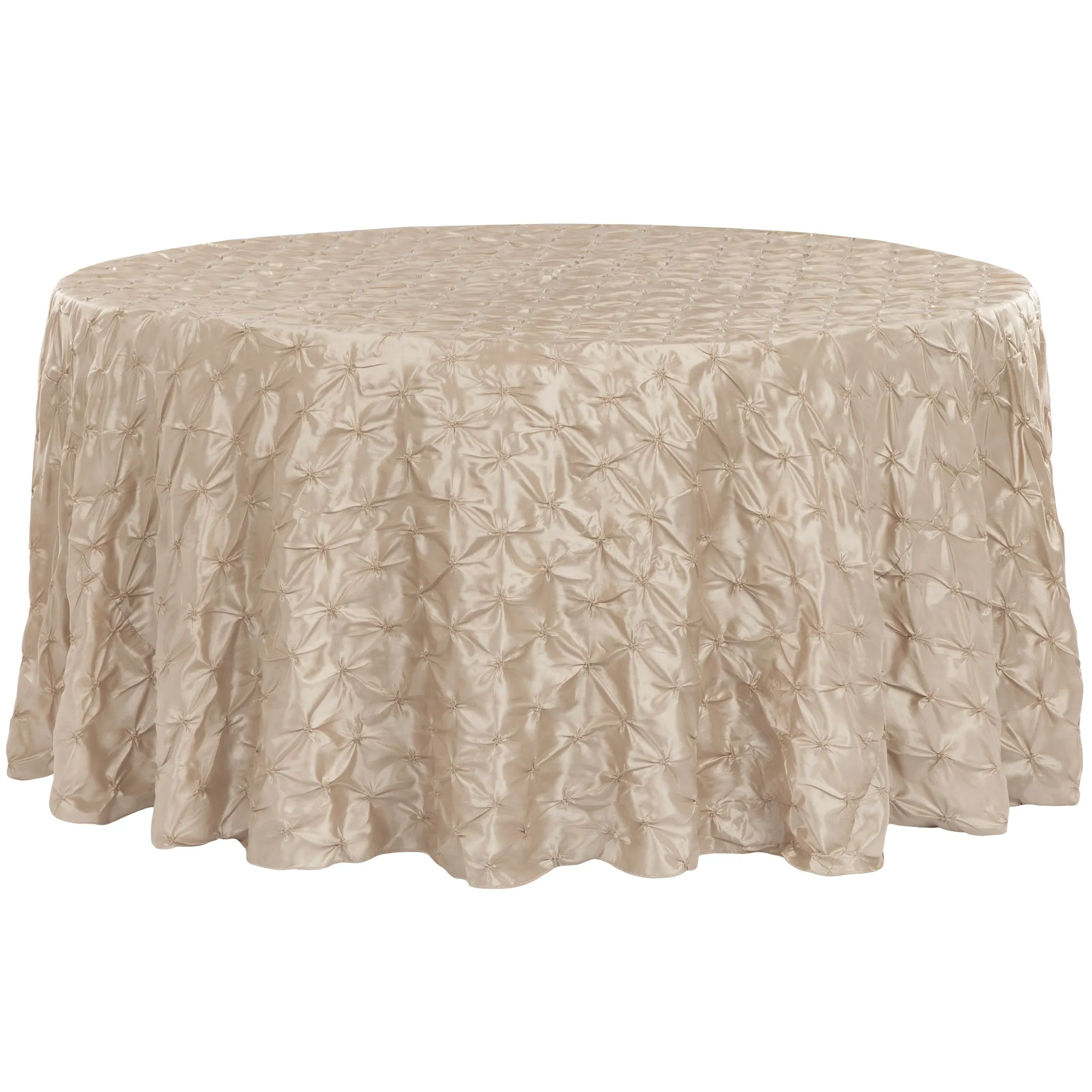 120" Pinchwheel Round Tablecloth - Champagne