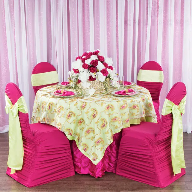 120" Pinchwheel Round Tablecloth - Fuchsia