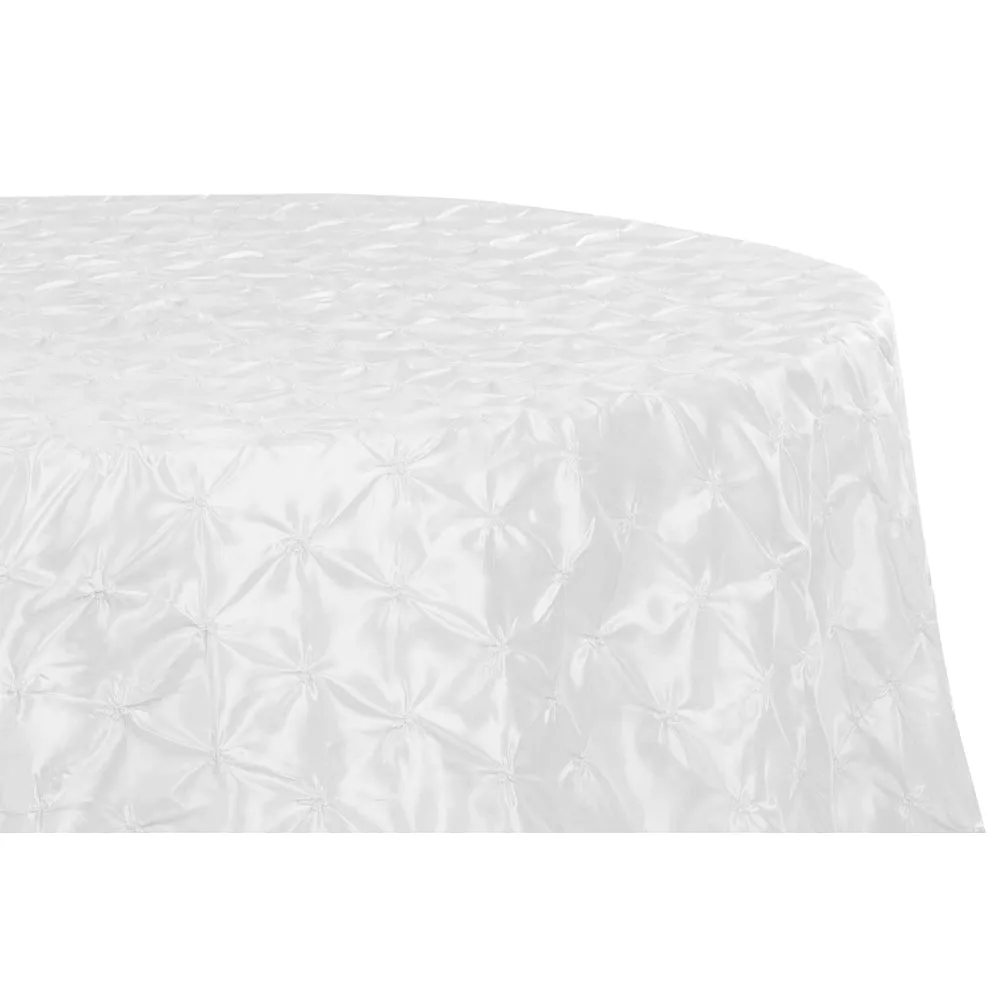 120" Pinchwheel Round Tablecloth - White