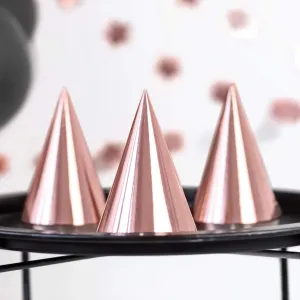 6 Party Hats - Rose Gold