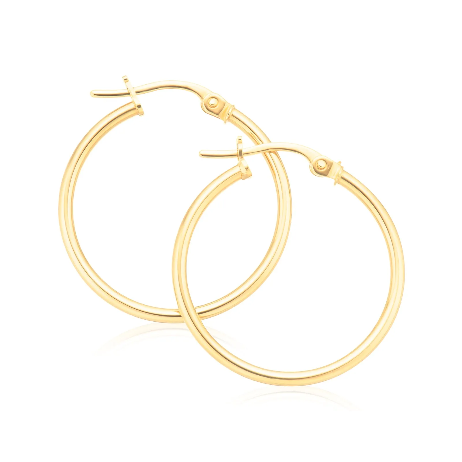 9ct Yellow Gold 20x1.5mm Polished Hoop Earrings