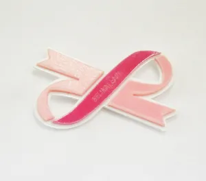 ACRYLIC DOUBLE RIBBON PIN - PINK