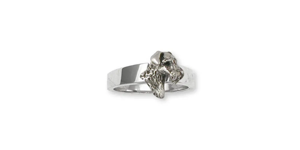 Airedale Terrier Ring Jewelry Sterling Silver Handmade Dog Ring AR11-R