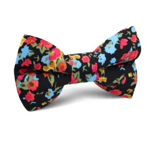 Amaryllis Black Liberty Floral Kids Bow Tie