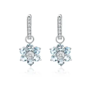 Aquamarine and Diamond Earrings