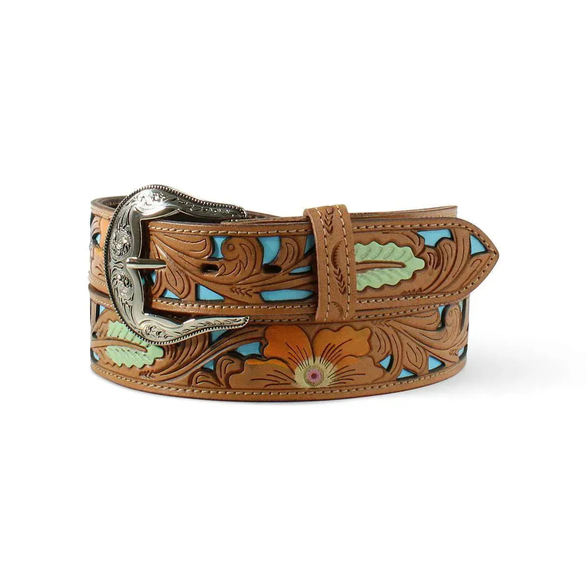 Ariat Floral Hand Painted- Womans Leather Belt