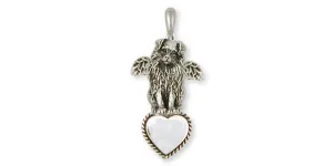 Australian Shepherd Angel Pendant Jewelry Sterling Silver Handmade Dog Pendant AU8-ATP