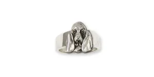 Basset Hound Ring Jewelry Sterling Silver Handmade Dog Ring BAS6-R