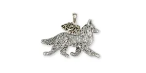 Belgian Tervuren Angel Jewelry Sterling Silver Pendant Belgian Tervuren Angel Charms And Belgian Tervuren Angel Jewelry BV1-AP