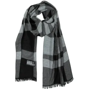 Black Grey Tartan Eco Scarf - Softer than Cashmere 100% Silk