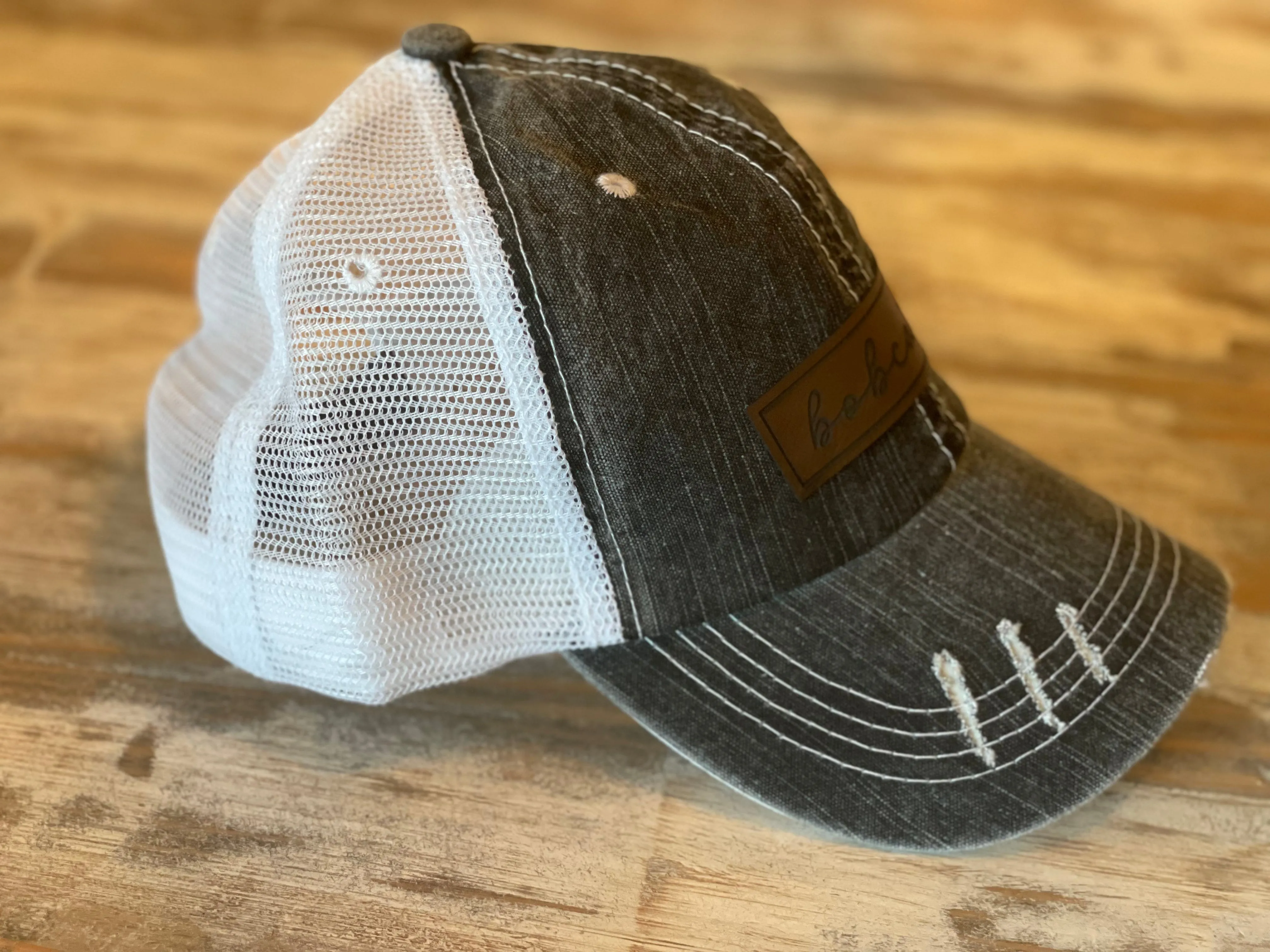 Bobcat Leather Patch Hats (Various Styles)