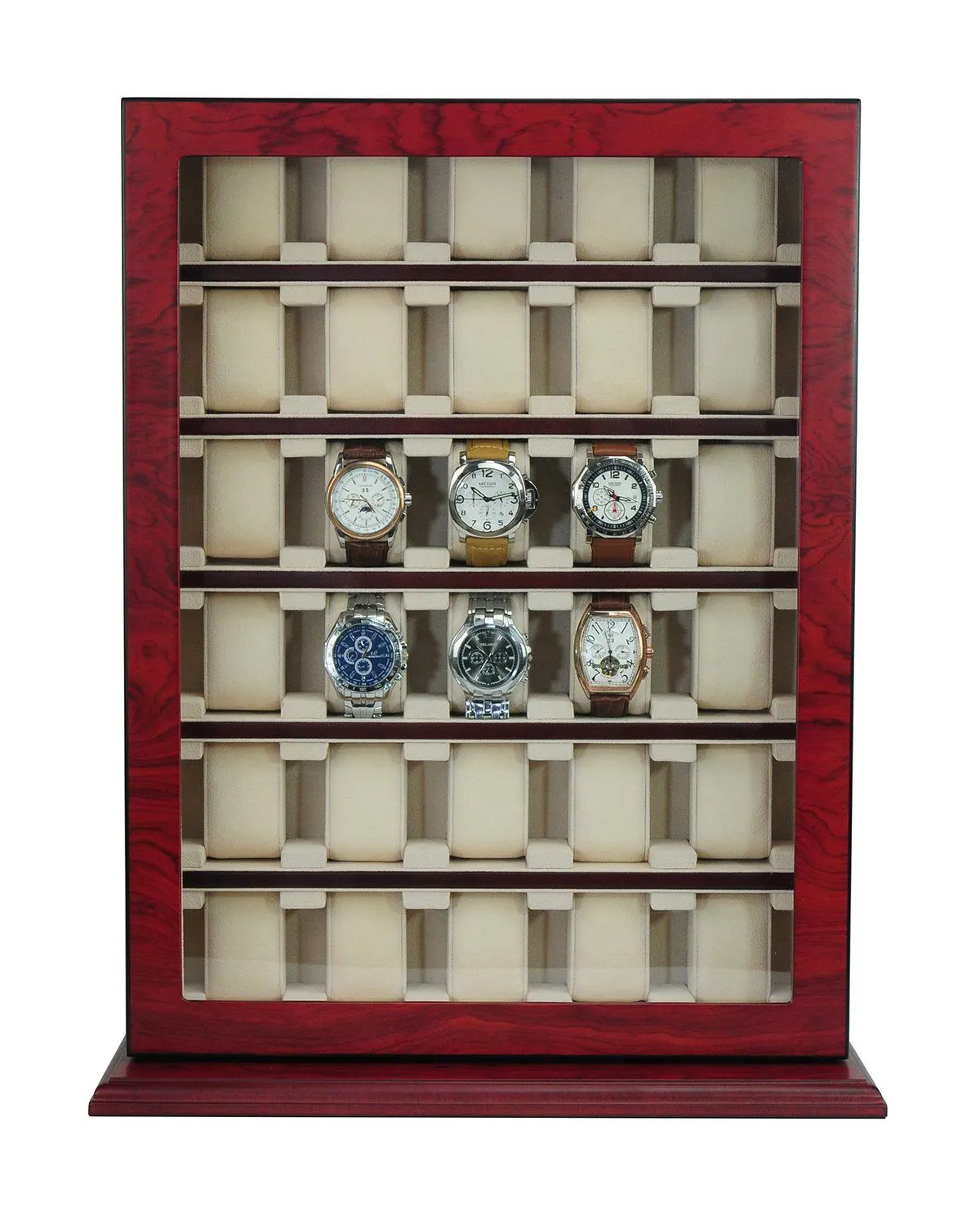 Bubinga Wooden Watch Cabinet for 30 watches