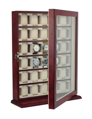 Bubinga Wooden Watch Cabinet for 30 watches