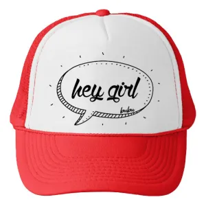 Bubu - Hey Girl White / Red Trucker Hat