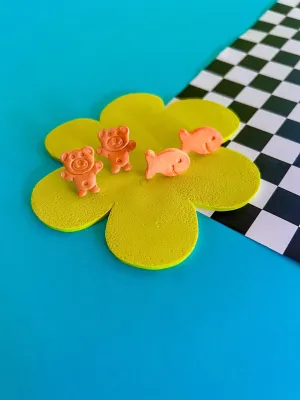 Cheddar and Teddy - Clay Earrings