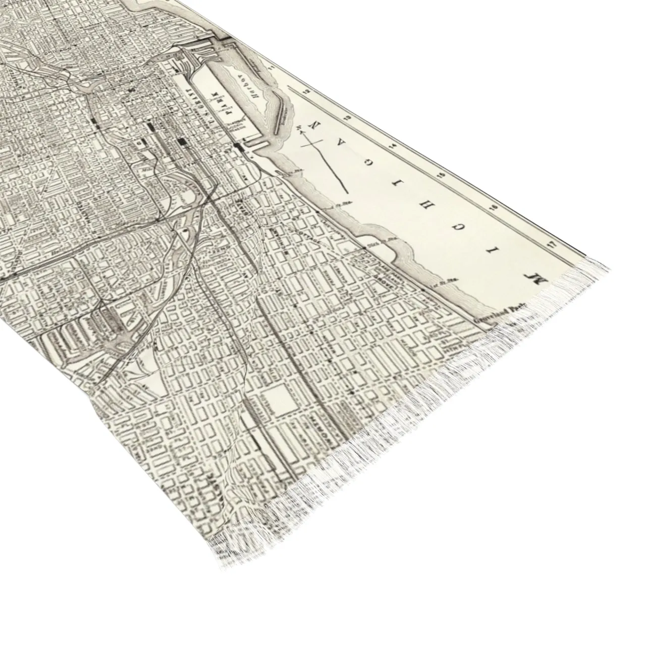 Chicago Illinois Map Pashmina Scarf Wrap