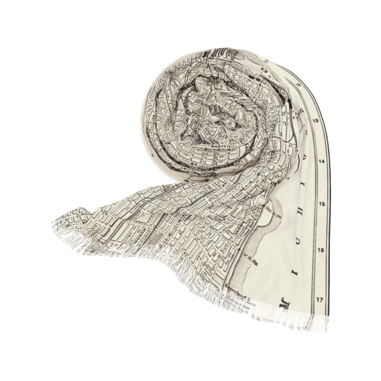 Chicago Illinois Map Pashmina Scarf Wrap