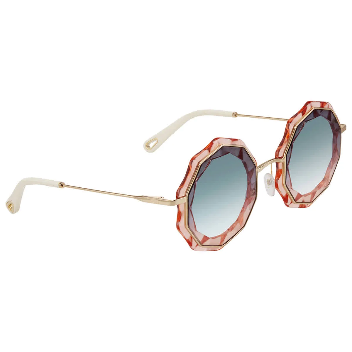 Chloe Metal Round Pink Ladies Sunglasses