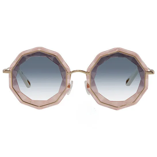 Chloe Metal Round Pink Ladies Sunglasses