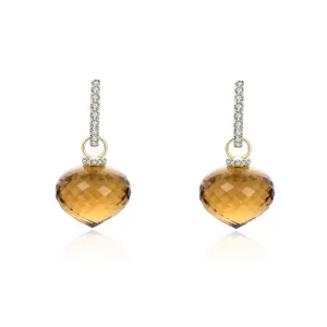 Citrine White Diamond Earrings