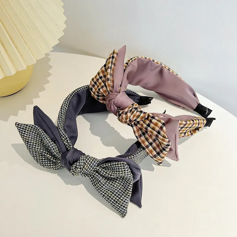 College Style Headband French Vintage Side Bow Headband Go Out With Sponge Headband R547