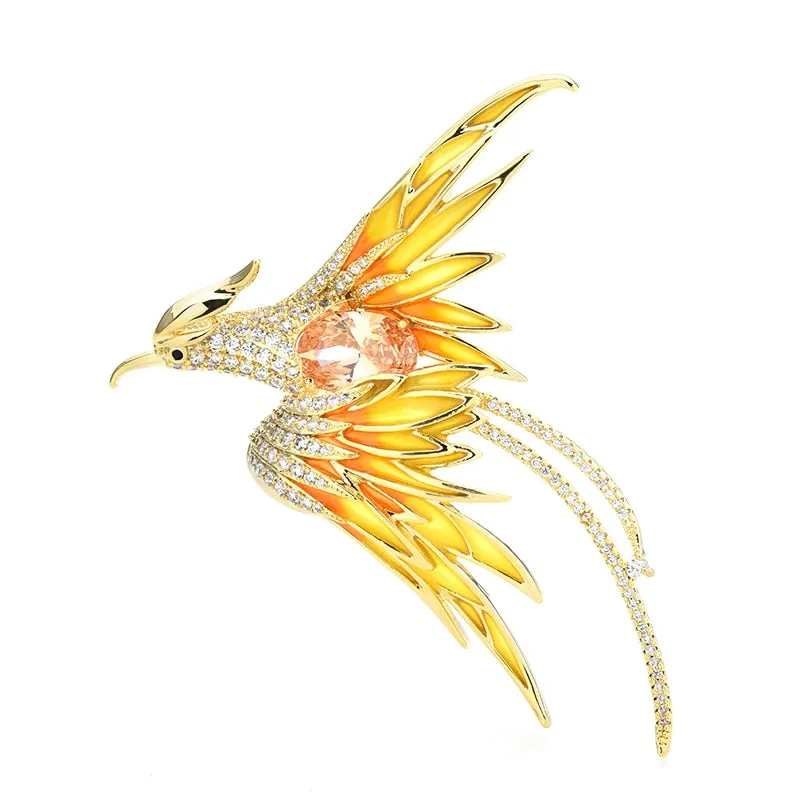 Colorful Flying Phoenix Brooches