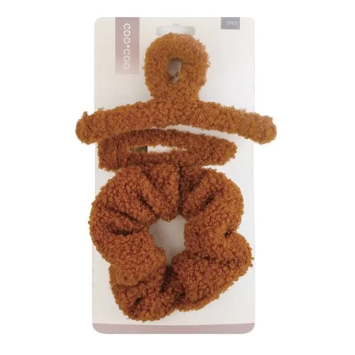 Coo Coo Plush Claw Clip & Pin & Scrunchie Set 3pcs