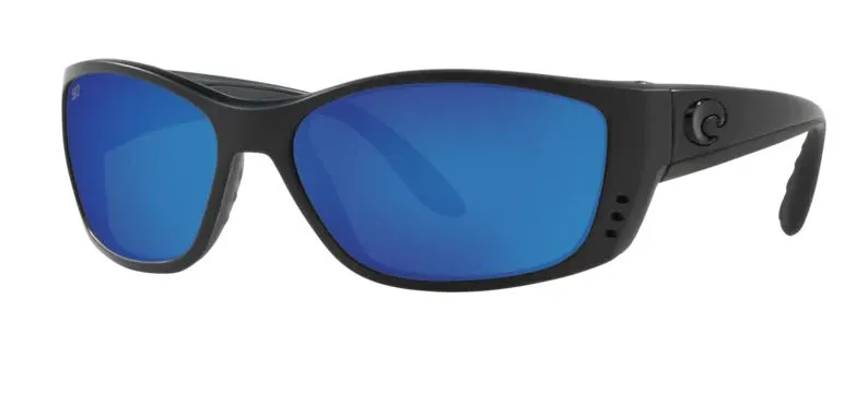 Costa Del Mar Mens Fisch Blackout Frame - Blue Mirror 580 Plastic Lens - Polarized Sunglasses