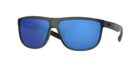 Costa Del Mar Mens Rincondo Matte Smoke Crystal Frames - Blue Mirror Plastic Lens - Polarized Sunglasses