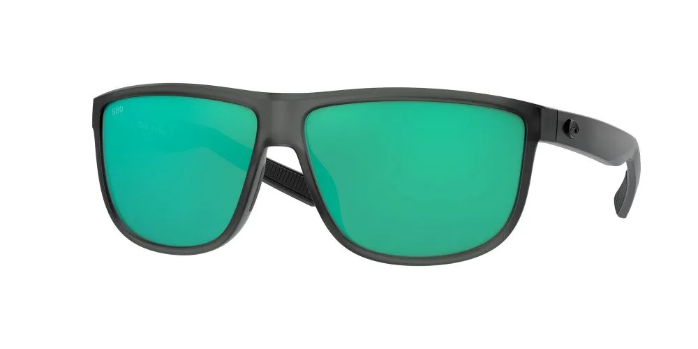 Costa Del Mar Mens Rincondo Matte Smoke Crystal Frames - Green Mirror Glass Lens - Polarized Sunglasses