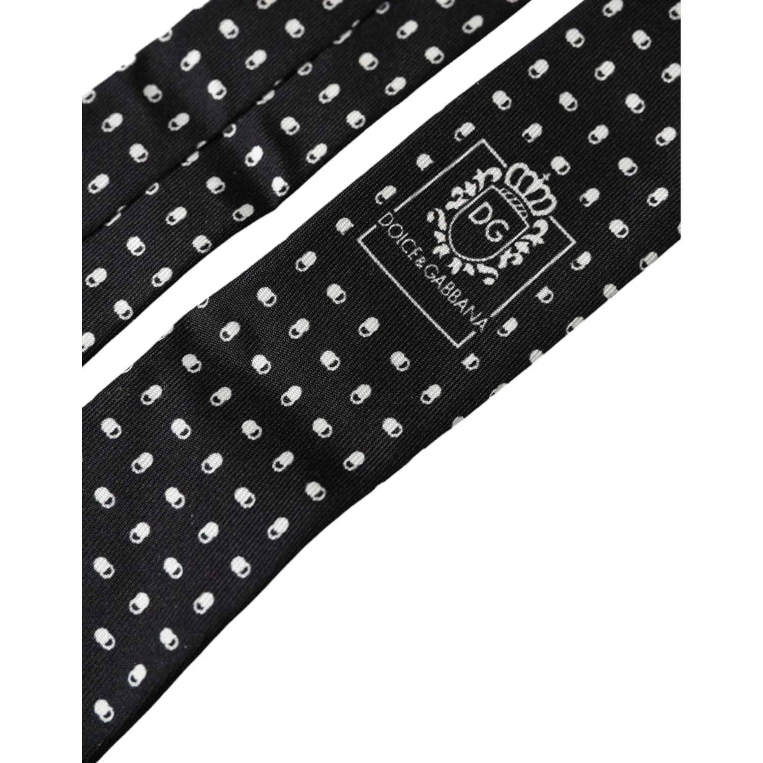 Dolce & Gabbana Black Patterned 100%Silk Adjustable Tie