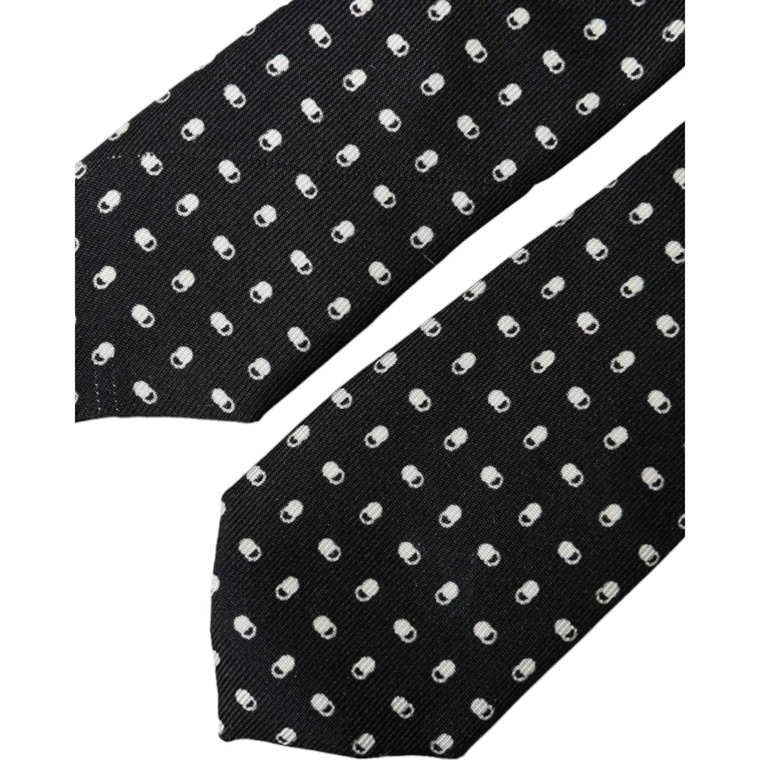 Dolce & Gabbana Black Patterned 100%Silk Adjustable Tie