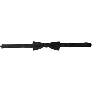 Dolce & Gabbana Black Silk Adjustable Neck Men Bow Tie