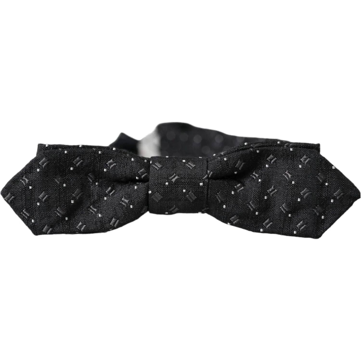 Dolce & Gabbana Black Silk Patterned Adjustable Neck Men Papillon Bow Tie