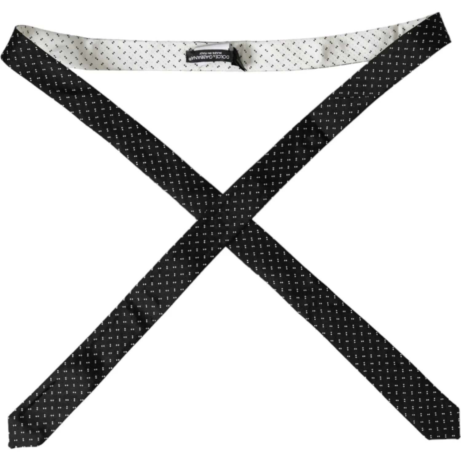 Dolce & Gabbana Black White Patterned Adjustable Tie