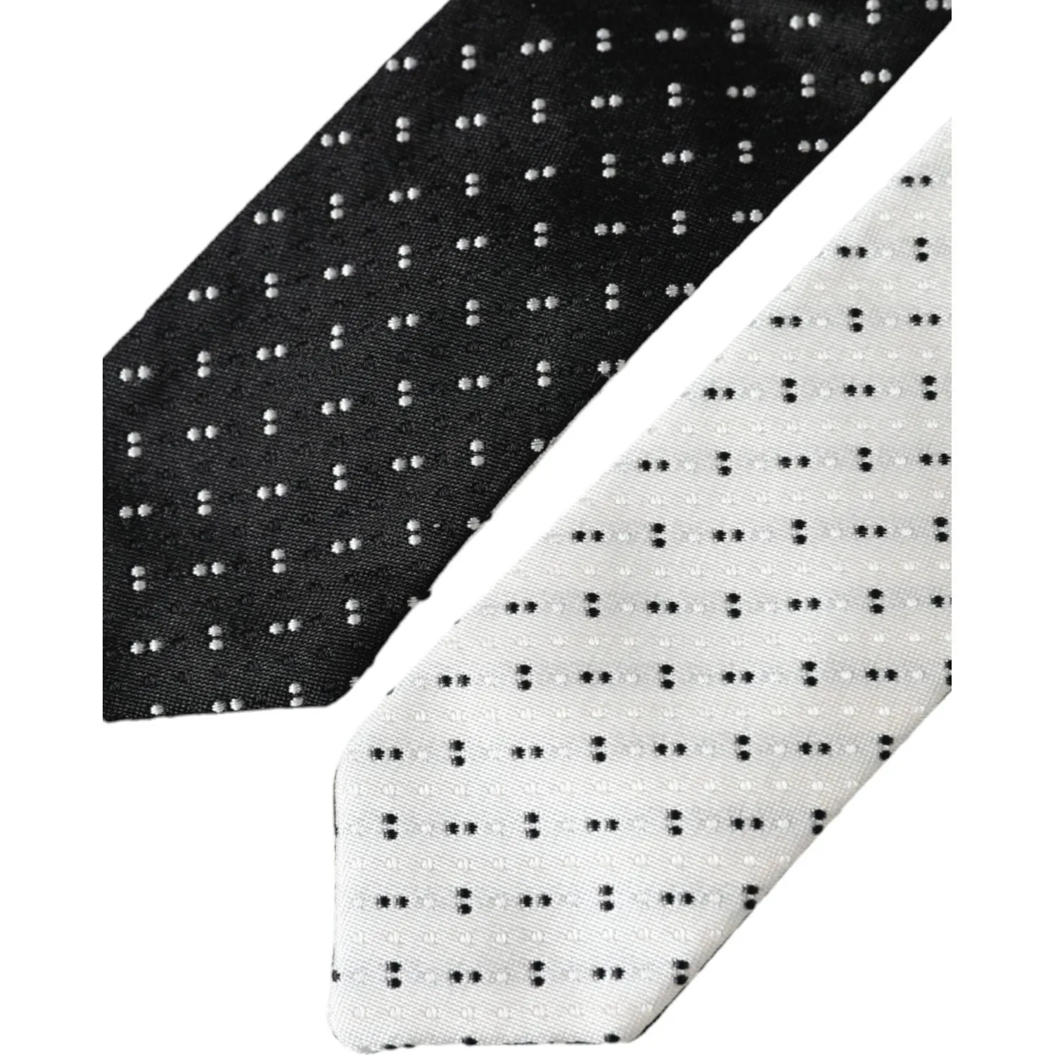 Dolce & Gabbana Black White Patterned Adjustable Tie