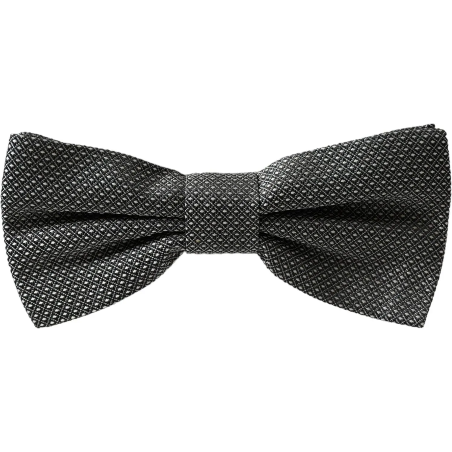 Dolce & Gabbana Gray Silk Patterned Adjustable Neck Men Bow Tie