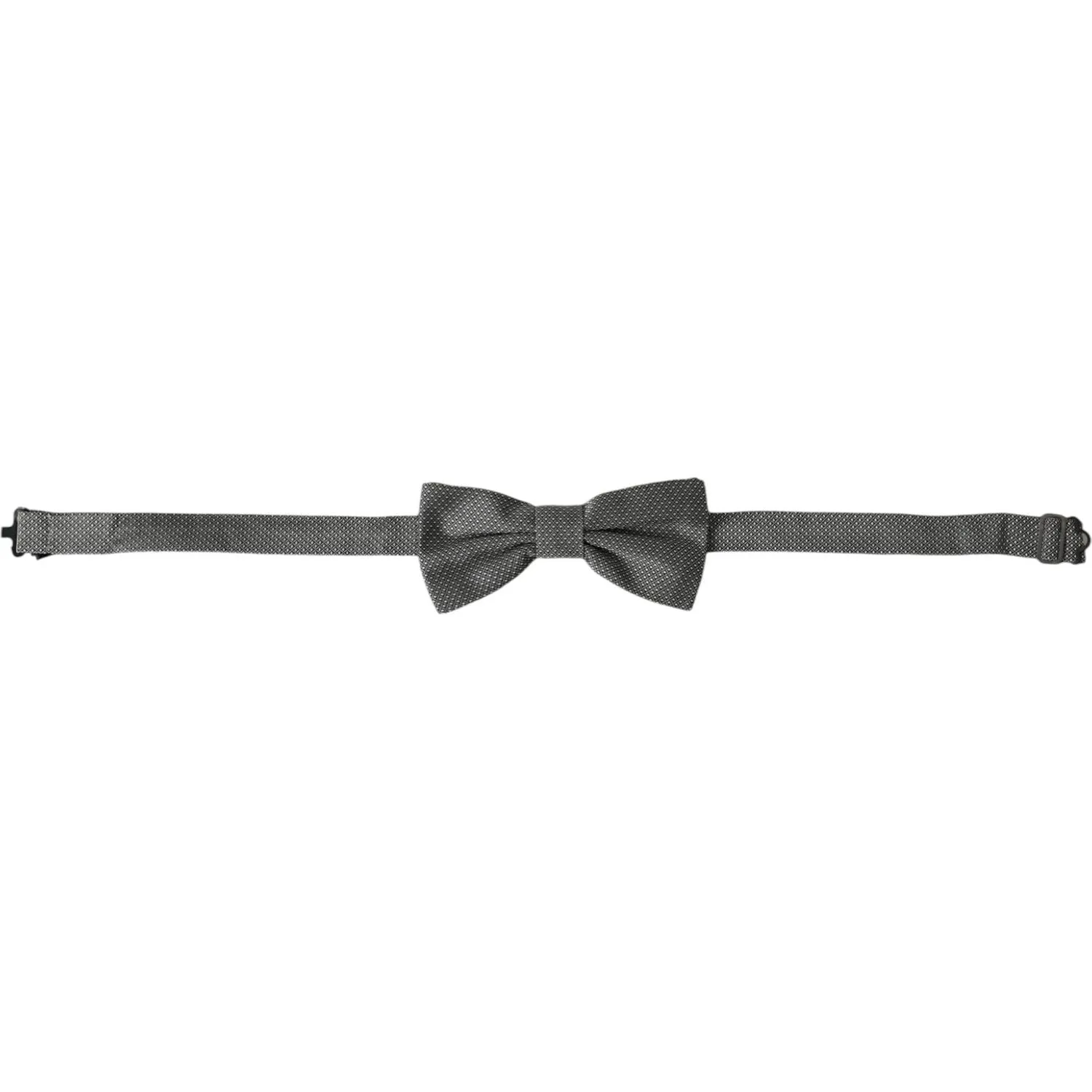 Dolce & Gabbana Gray Silk Patterned Adjustable Neck Men Bow Tie