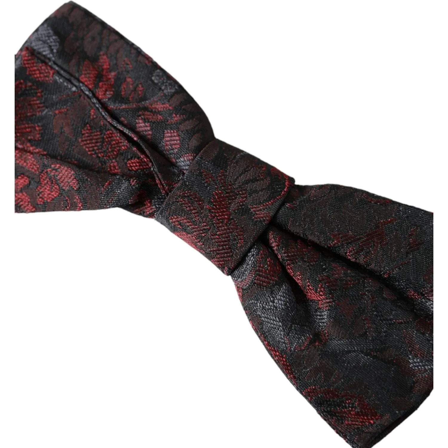 Dolce & Gabbana Red Black Floral Adjustable Neck Men Bow Tie