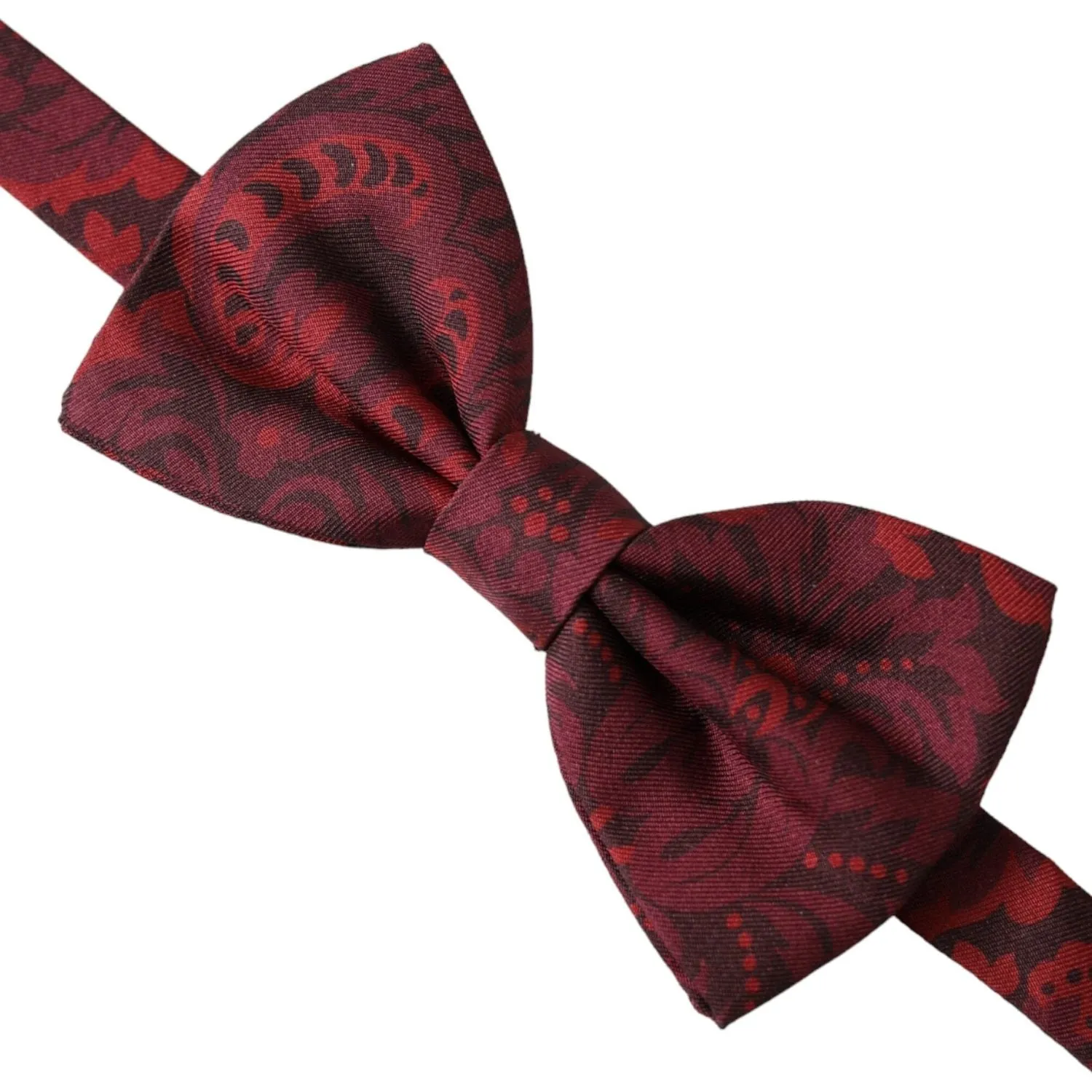 Dolce & Gabbana Red Silk Floral Adjustable Neck Men Bow Tie