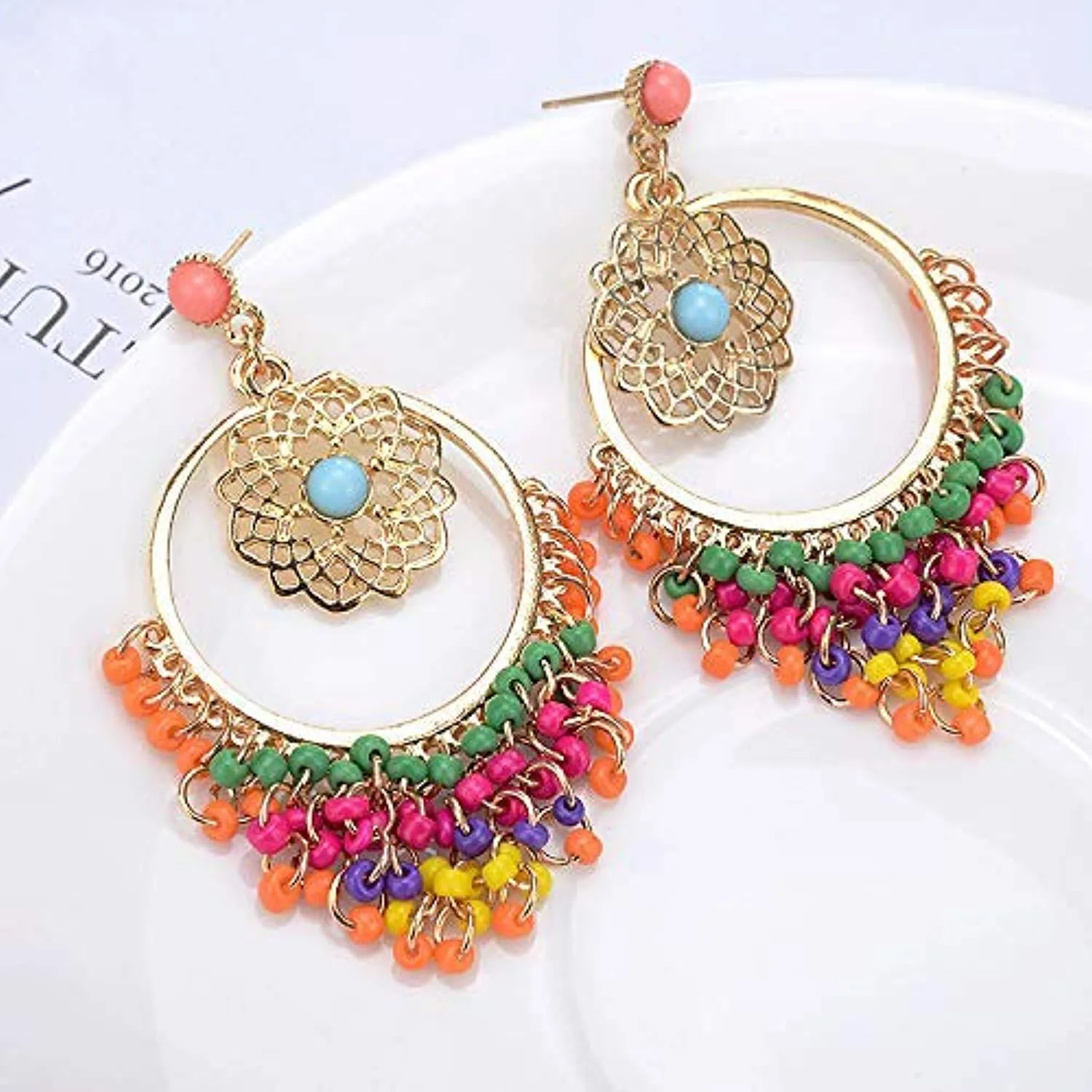 Electomania Multicolor Metal Dangle & Drop Earrings For Women