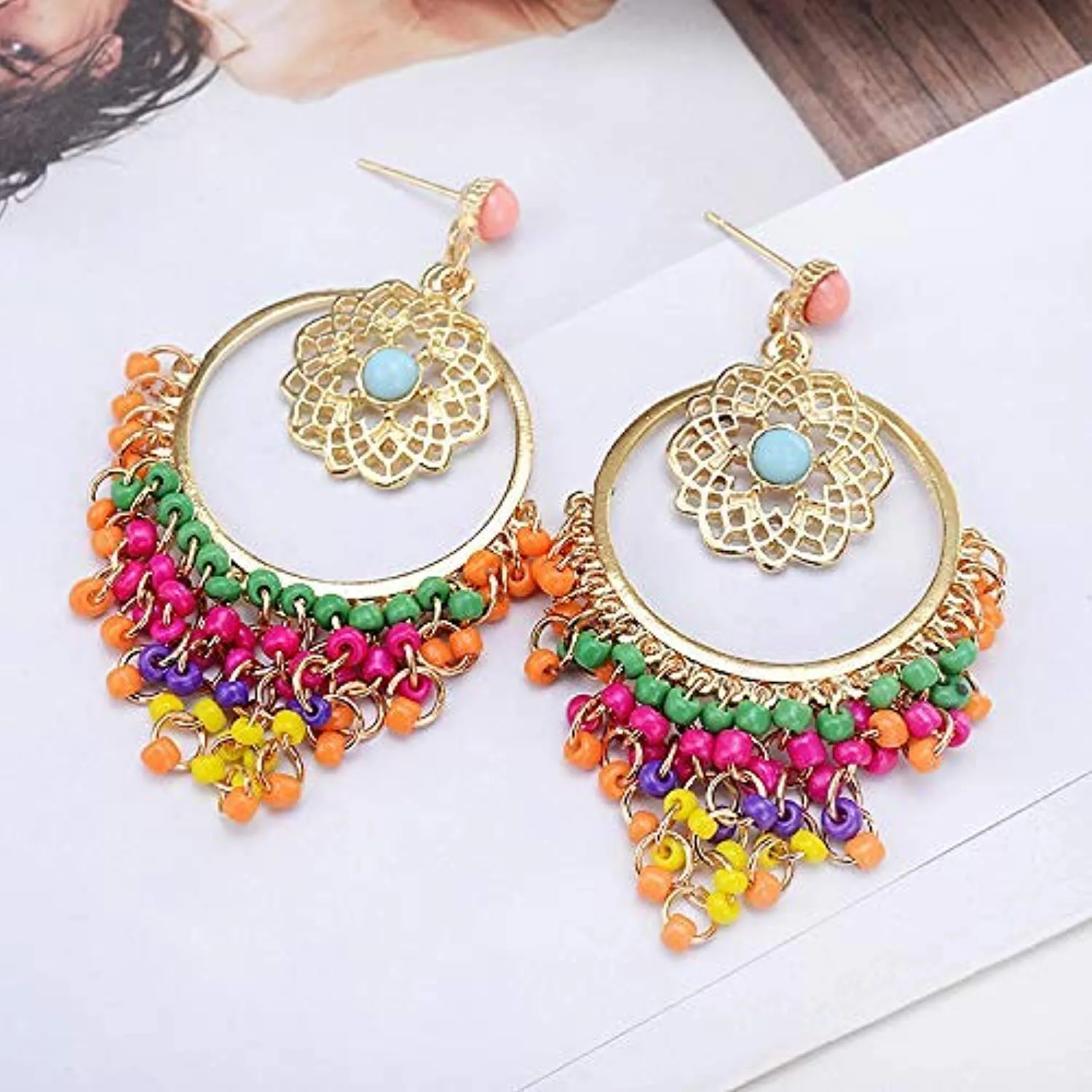 Electomania Multicolor Metal Dangle & Drop Earrings For Women