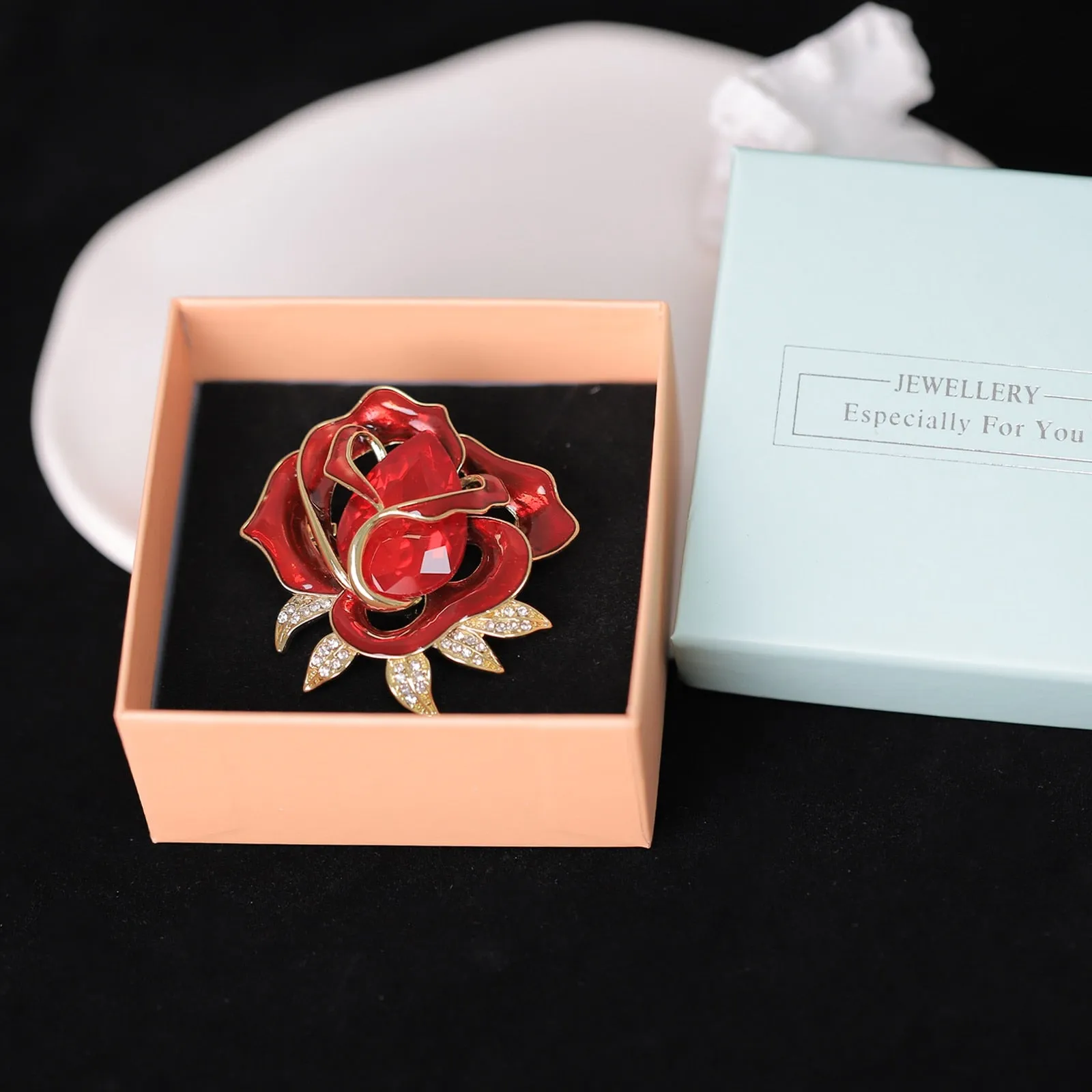 Enamel Flower Rhinestone Brooches