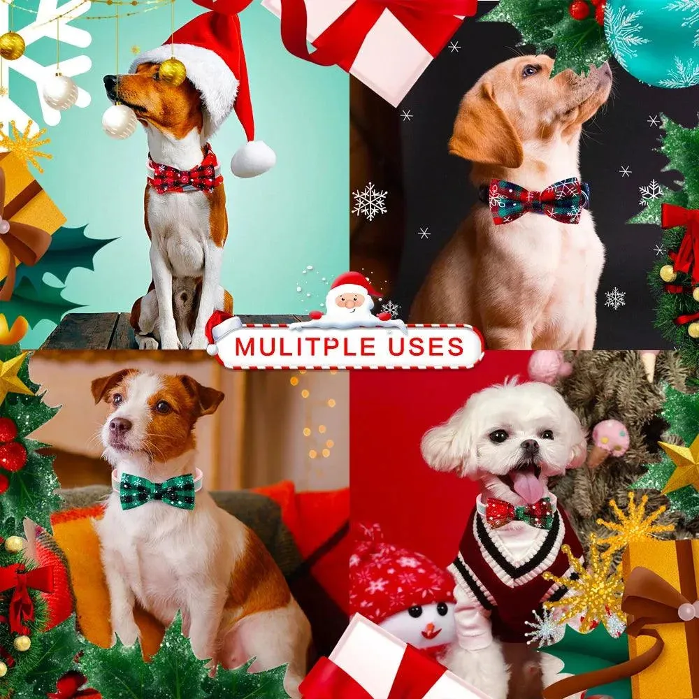 Festive Christmas Dog Bows