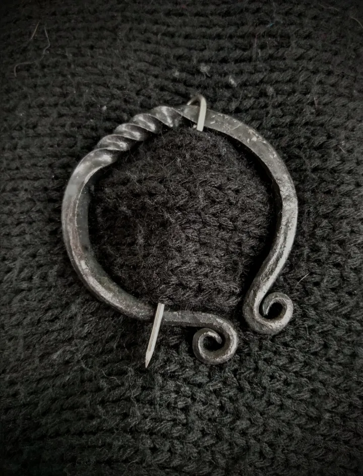 Forged Medieval Cloak Pin