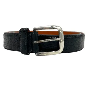 GIORGIO ARMANI Crocodile Belt with Silver Buckle - Black