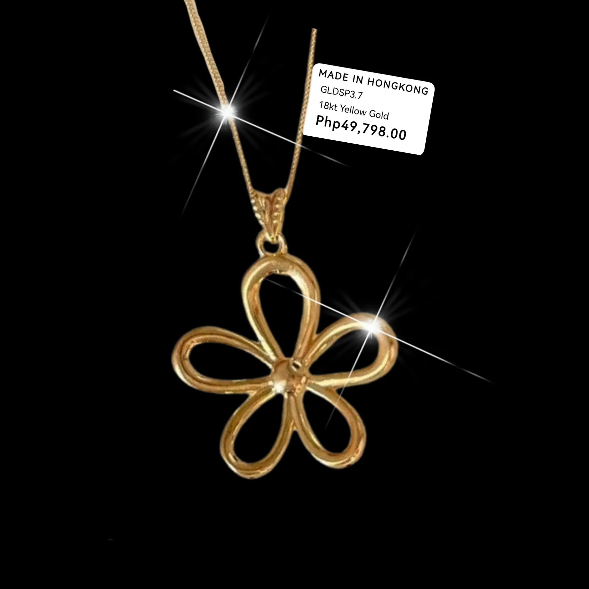 #GOLD2024 | 18K Golden Big Flower Necklace Foxtail Chain 18”