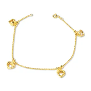 #GOLD2024 | 18K Golden Heart Station Bracelet