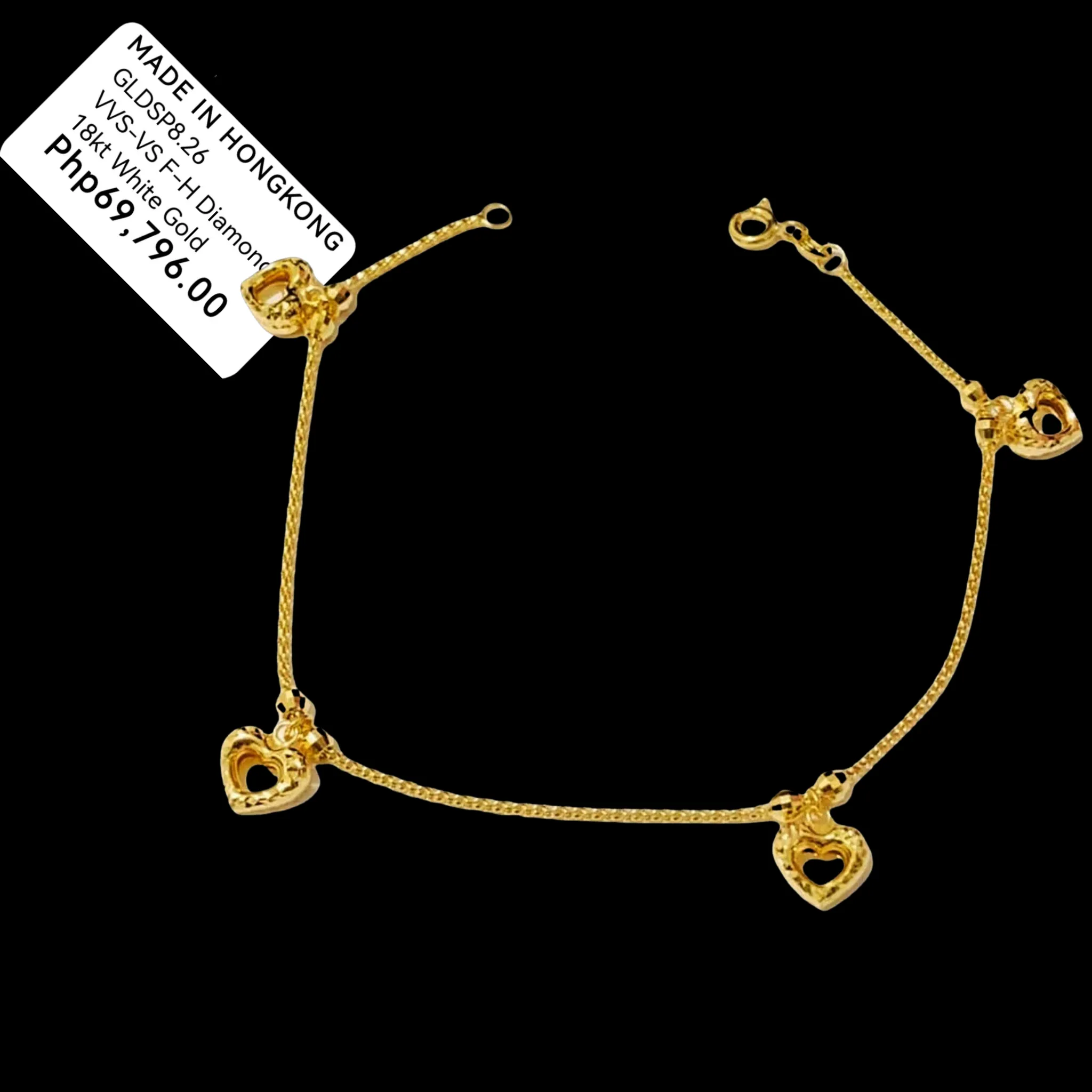 #GOLD2024 | 18K Golden Heart Station Bracelet